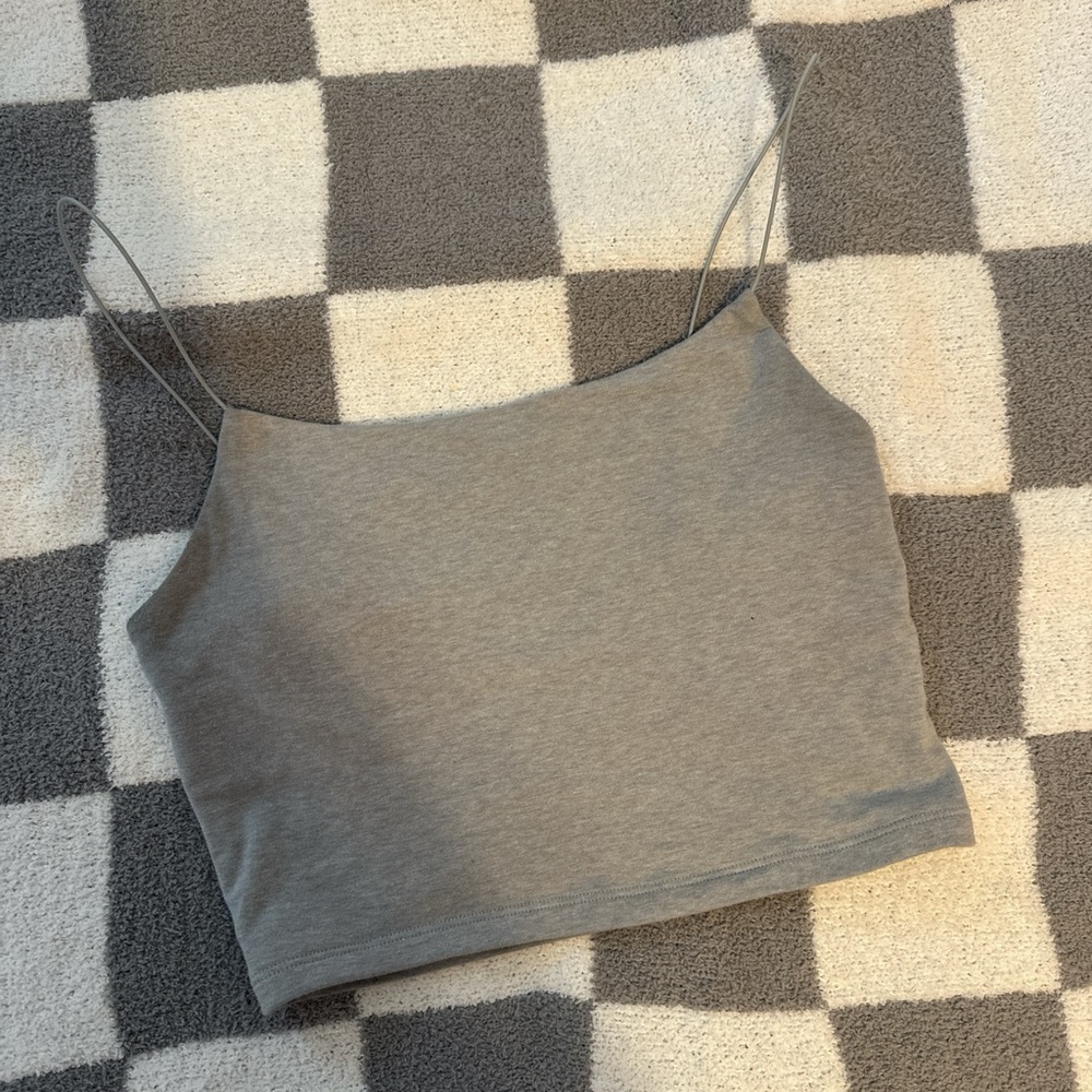 Wild Fable Gray Fitted Crop Camisole